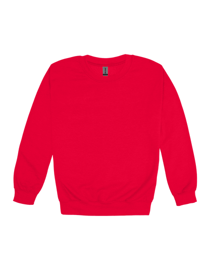 Custom adult Gildan crewneck sweatshirt in Red