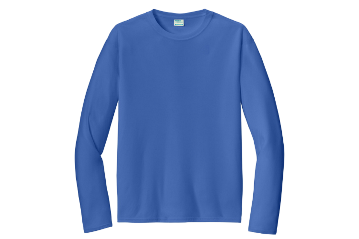 Port & Company performance long-sleeve shirt in Royal Blue
