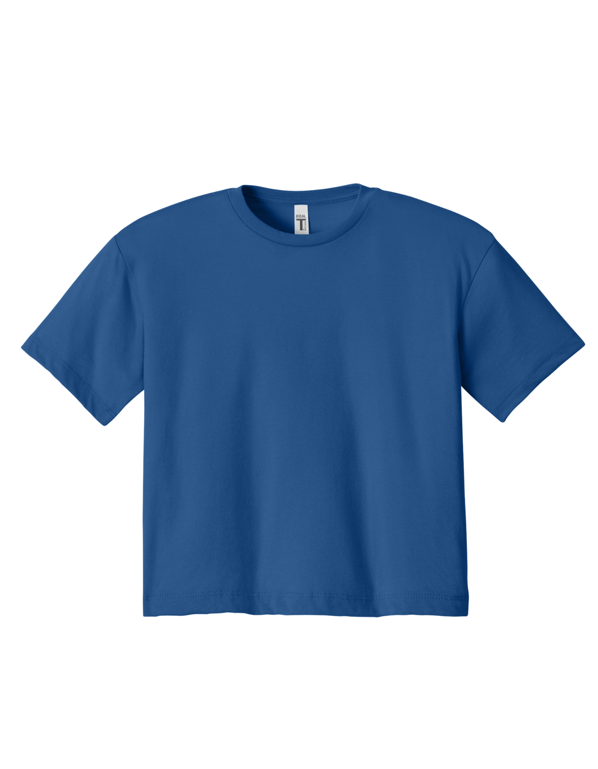Custom women's Next Level crop T-shirt in Royal Blue, front view