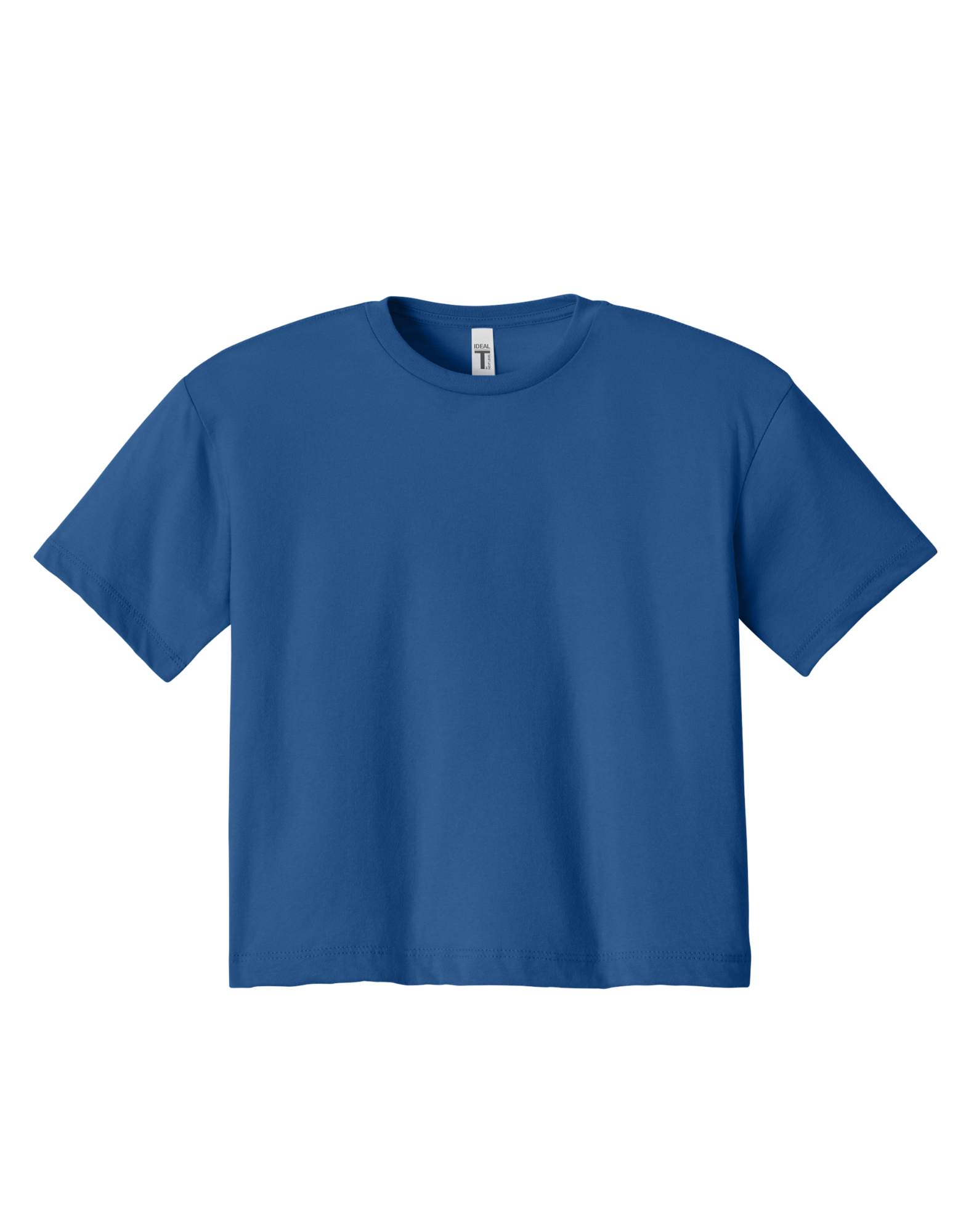 Custom women's Next Level crop T-shirt in Royal Blue, front view