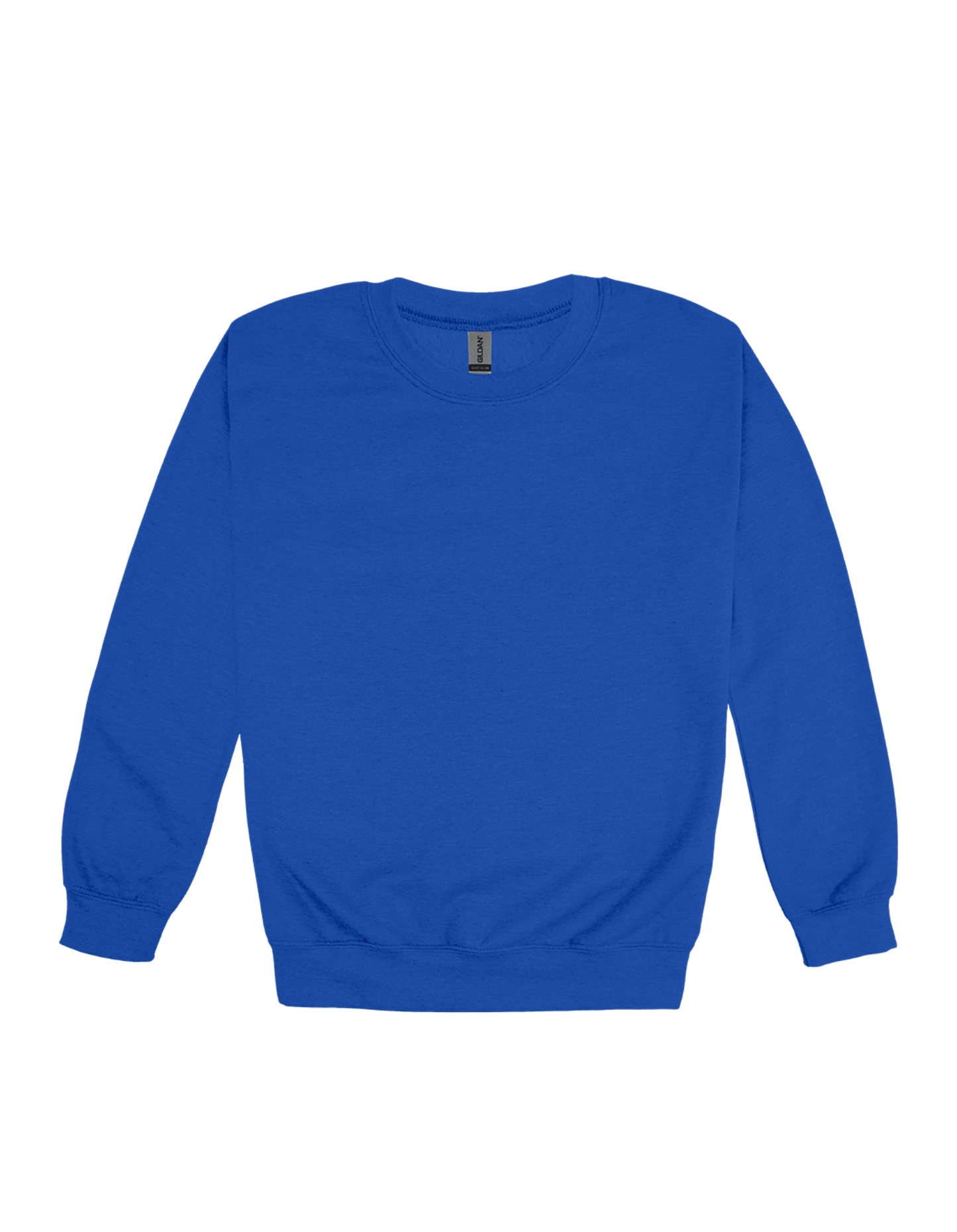 Custom adult Gildan crewneck sweatshirt in Royal Blue