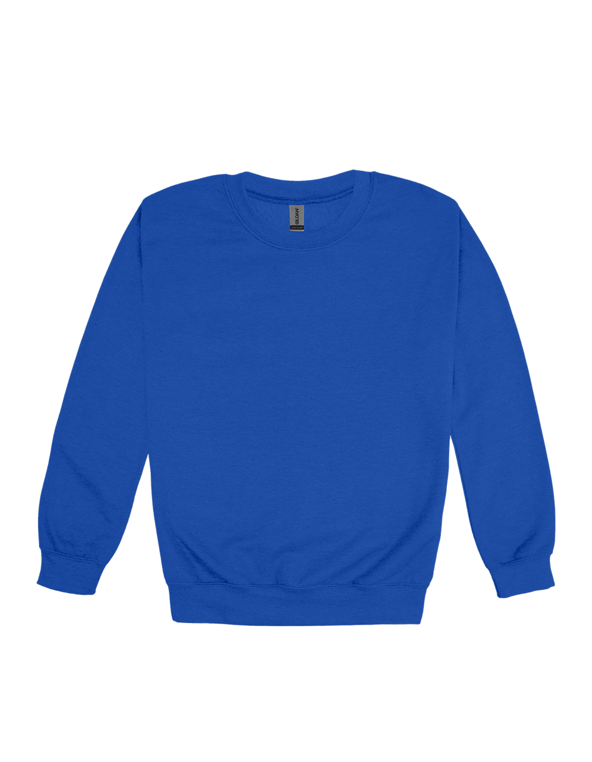 Custom adult Gildan crewneck sweatshirt in Royal Blue