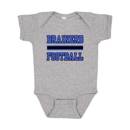 Brainerd Football design shown on Heather infant bodysuit.