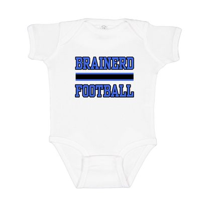 Brainerd Football design shown on White infant bodysuit.