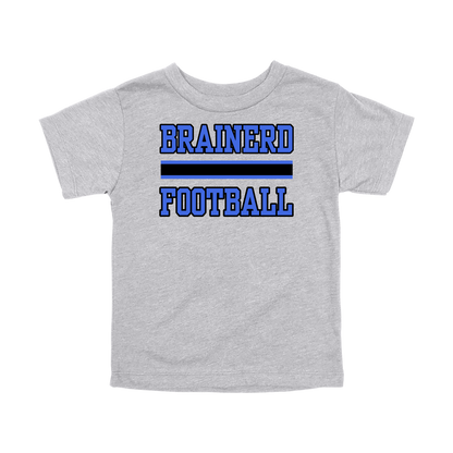 Brainerd Football design shown on Athletic Gray toddler Bella+Canvas T-shirt.