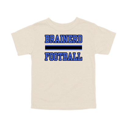 Brainerd Football design shown on Natural toddler Bella+Canvas T-shirt.