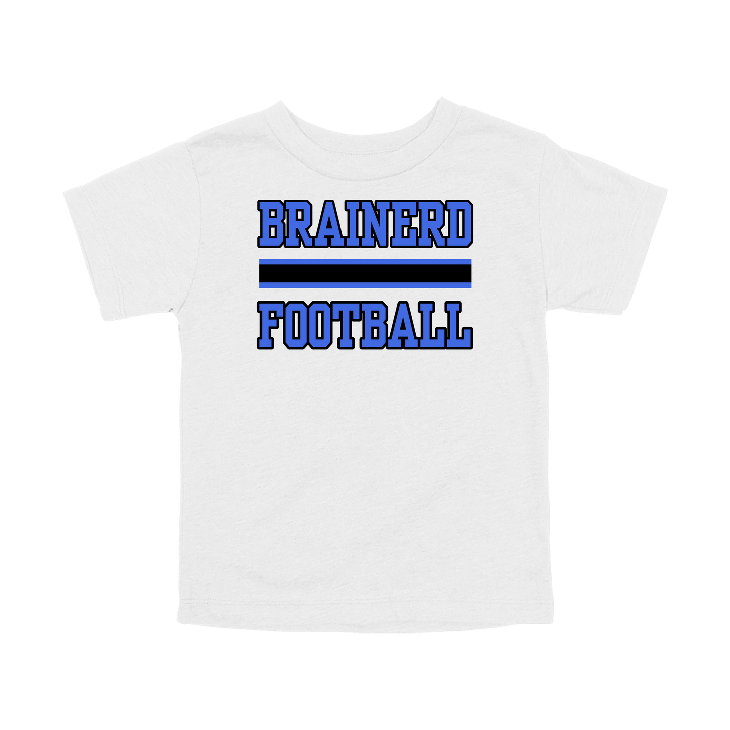 Brainerd Football design shown on White toddler Bella+Canvas T-shirt.