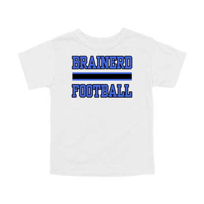 Brainerd Football design shown on White toddler Bella+Canvas T-shirt.