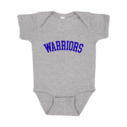 Warriors Arc design shown on Heather infant bodysuit.