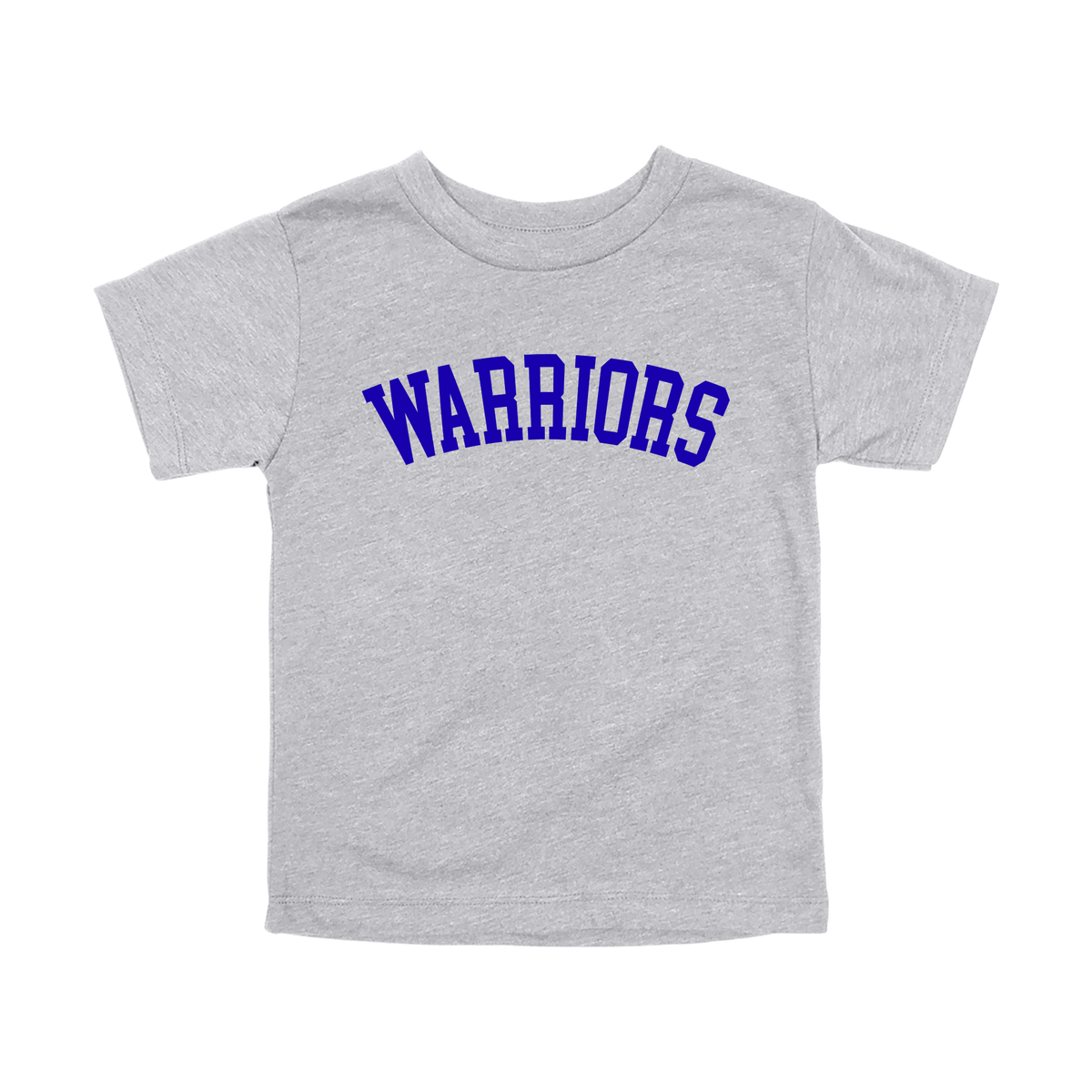 Warriors Arc design shown on Athletic Gray toddler Bella+Canvas T-shirt.