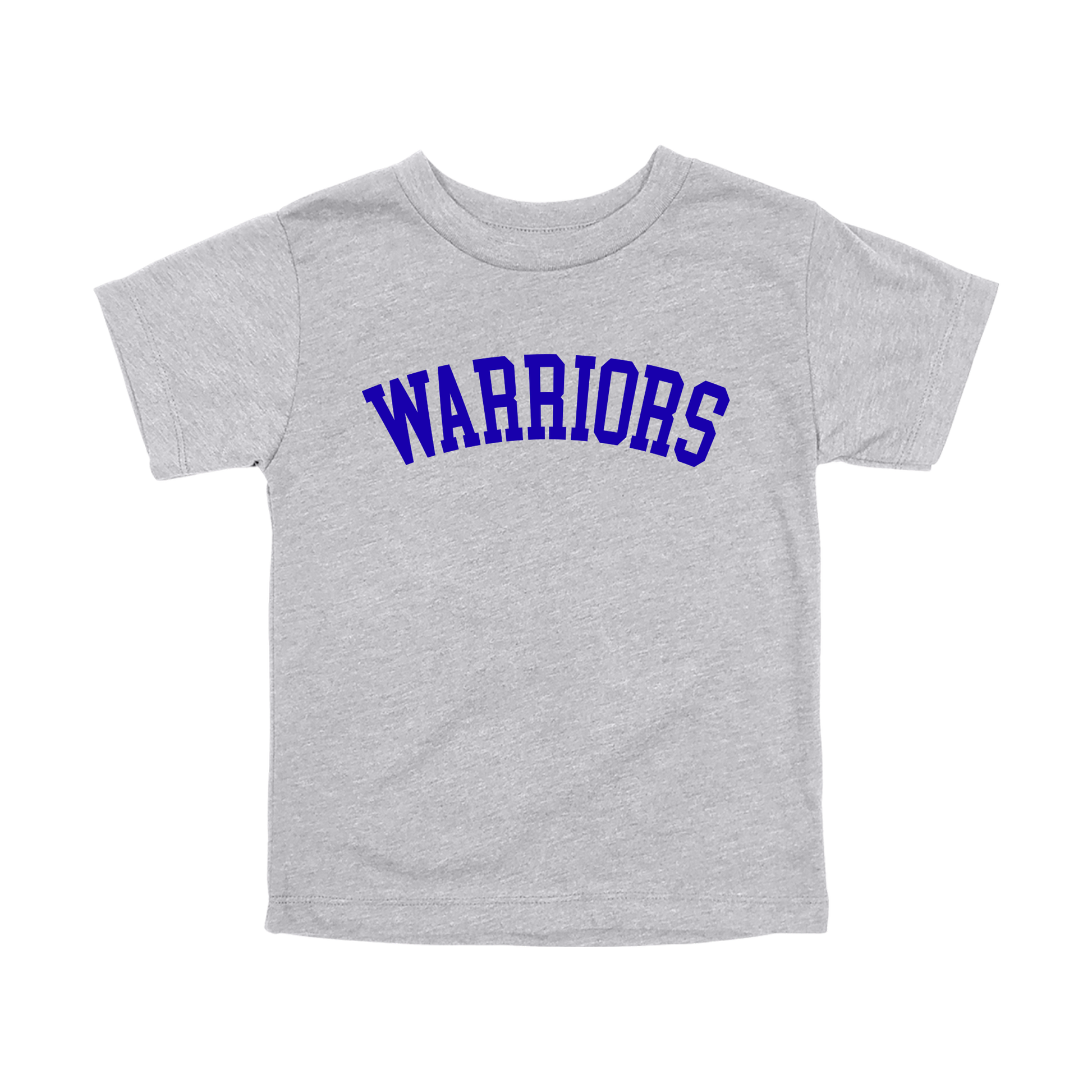 Warriors Arc design shown on Athletic Gray toddler Bella+Canvas T-shirt.