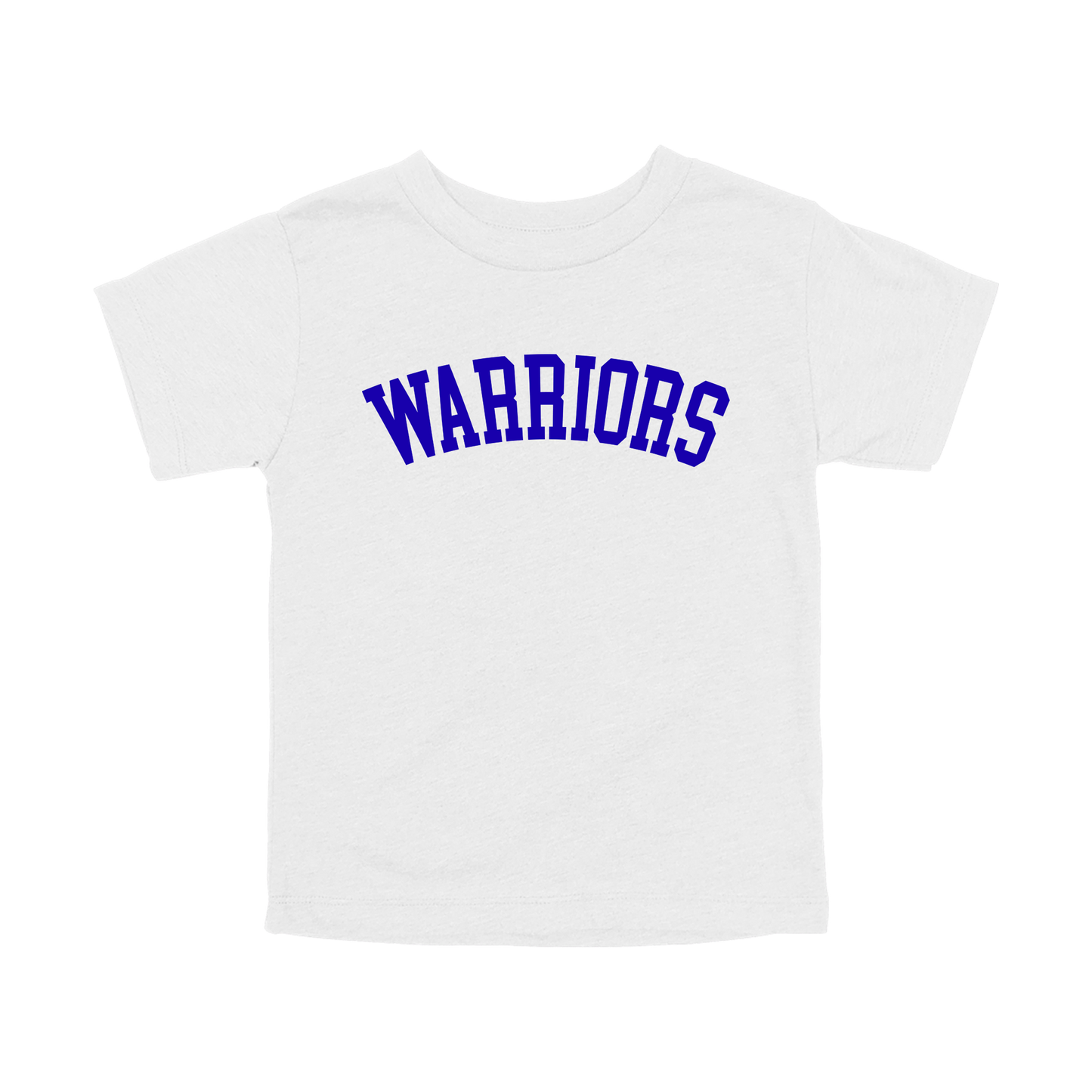 Warriors Arc design shown on White toddler Bella+Canvas T-shirt.