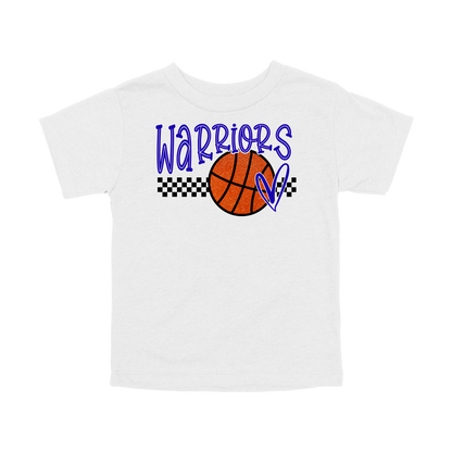Warriors Glitter design shown on White toddler Bella+Canvas T-shirt.