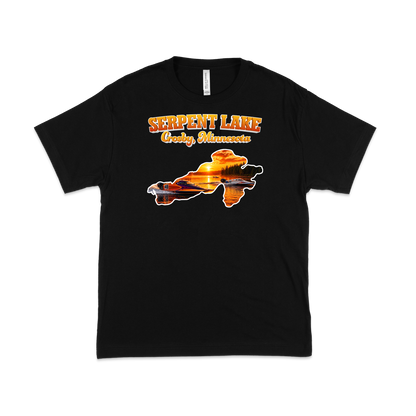Serpent Lake design on Black T-shirt