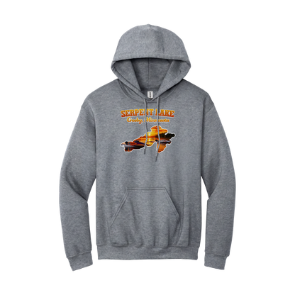 Serpent Lake design on Gray hoodie