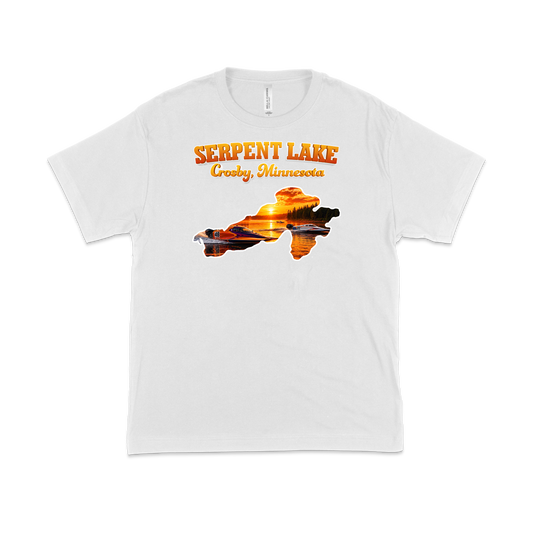 Serpent Lake design on White T-shirt