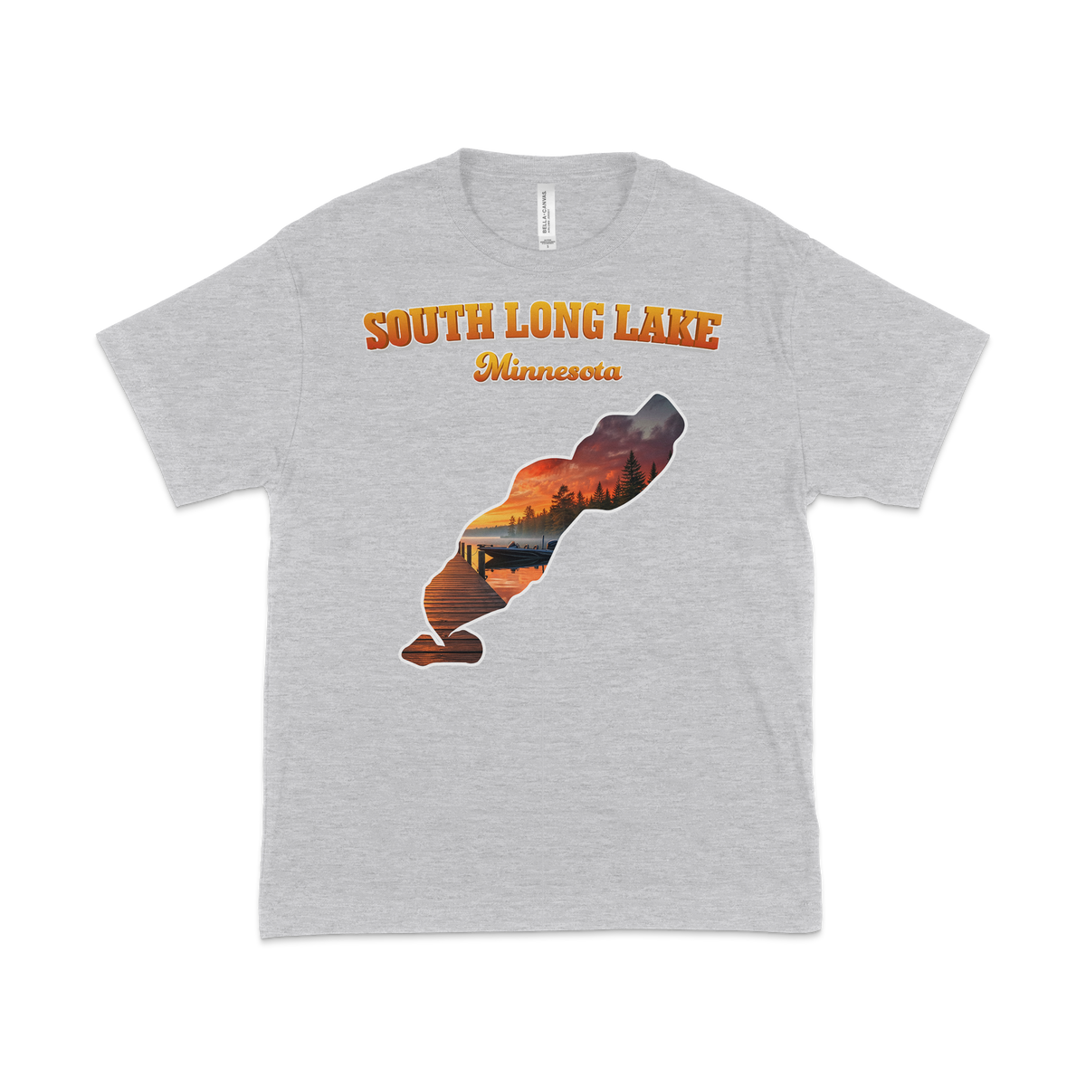 South Long Lake design on Heather Grey T-shirt