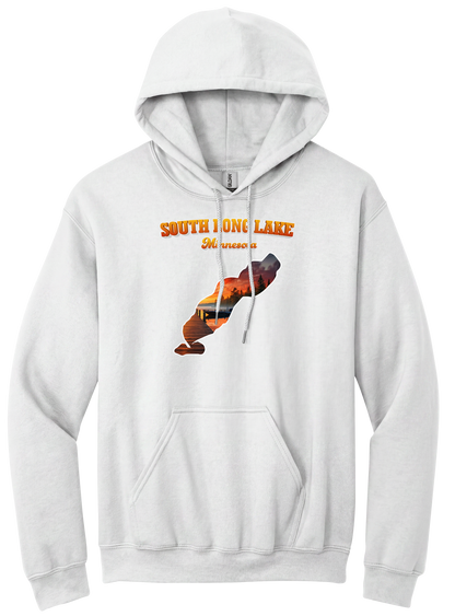 South Long Lake design on White hoodie