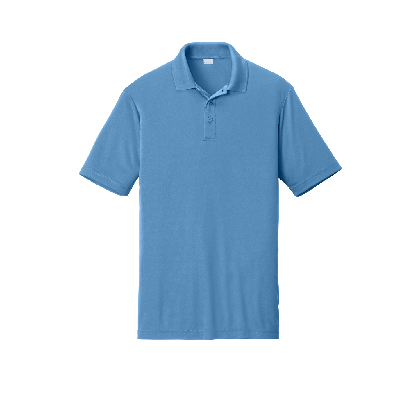 Custom men's Sport-Tek PosiCharge Competitor polo in Carolina Blue, front view