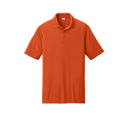 Custom men's Sport-Tek PosiCharge Competitor polo in Deep Orange, front view