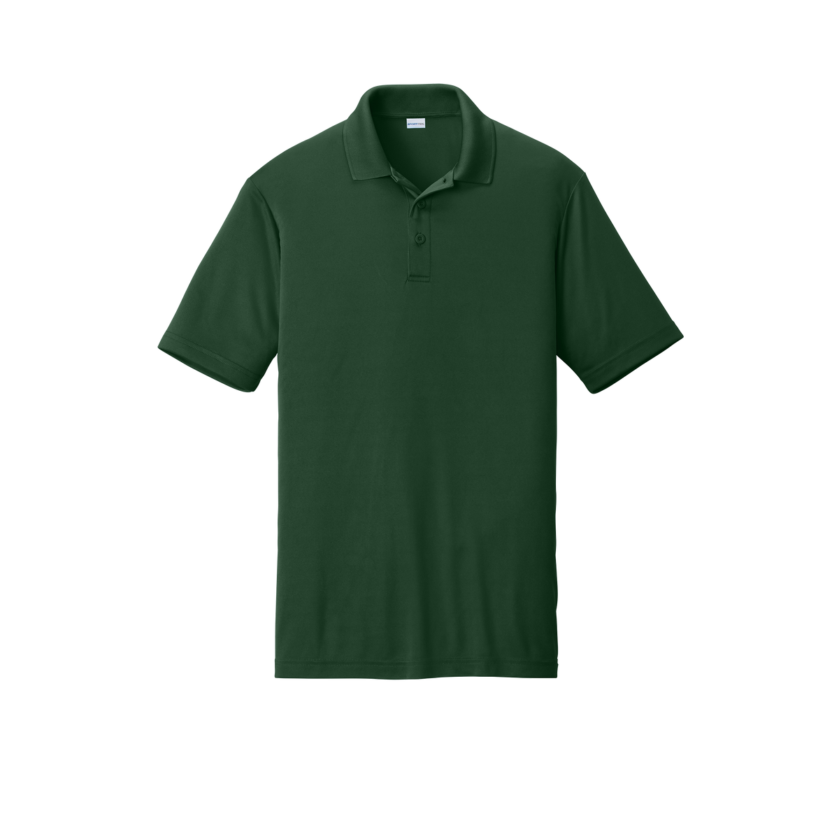Custom men's Sport-Tek PosiCharge Competitor polo in Forest Green, front view