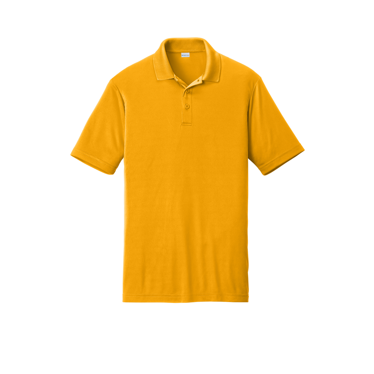 Custom men's Sport-Tek PosiCharge Competitor polo in Gold, front view