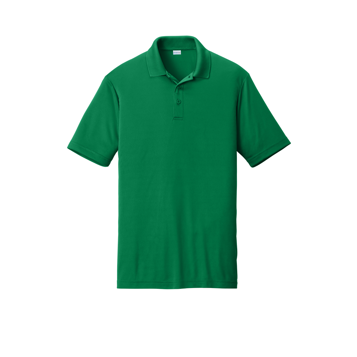 Custom men's Sport-Tek PosiCharge Competitor polo in Kelly Green, front view