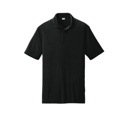 Custom men's Sport-Tek PosiCharge Competitor polo in Black, front view