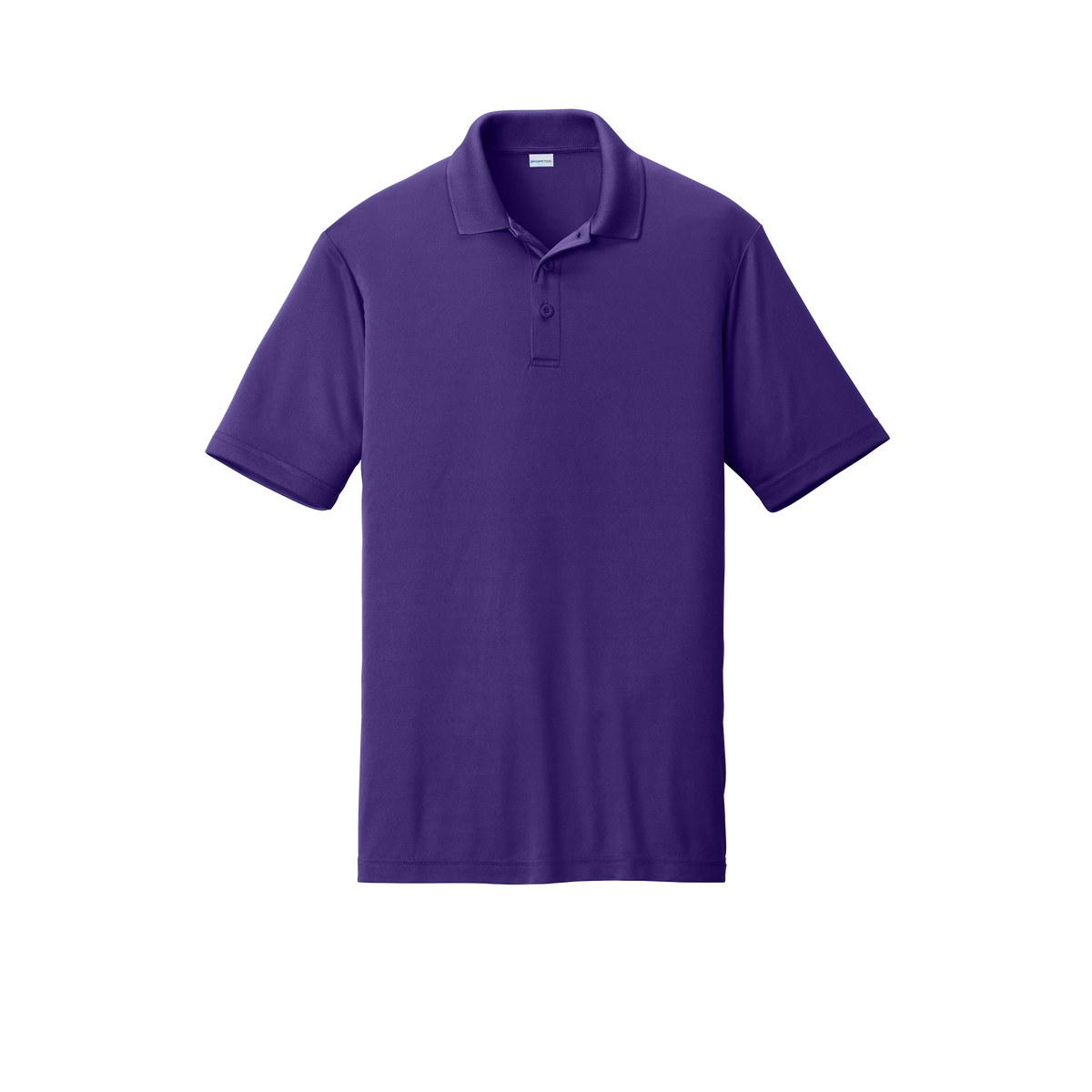 Custom men's Sport-Tek PosiCharge Competitor polo in Purple, front view