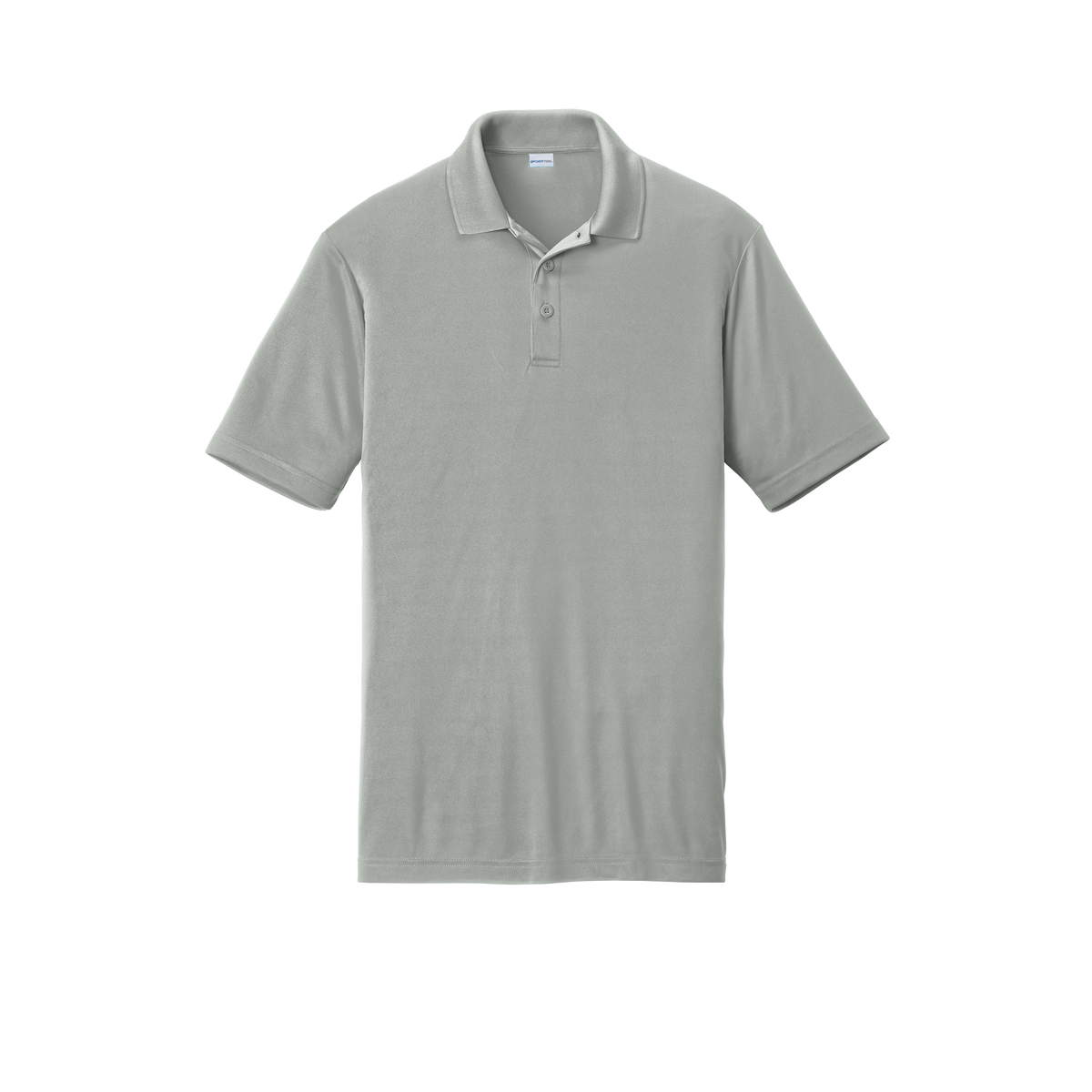 Custom men's Sport-Tek PosiCharge Competitor polo in Silver, front view