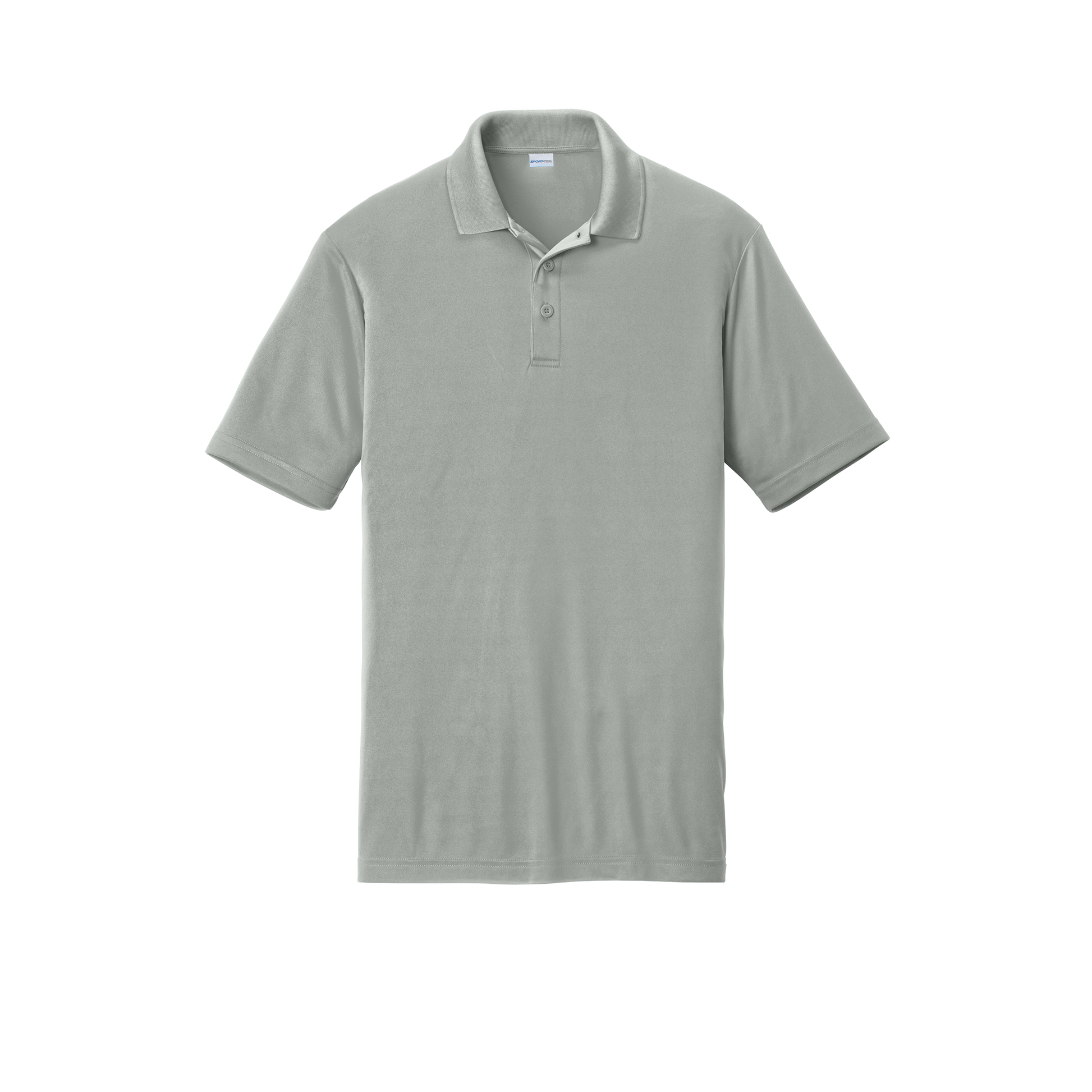 Custom men's Sport-Tek PosiCharge Competitor polo in Silver, front view
