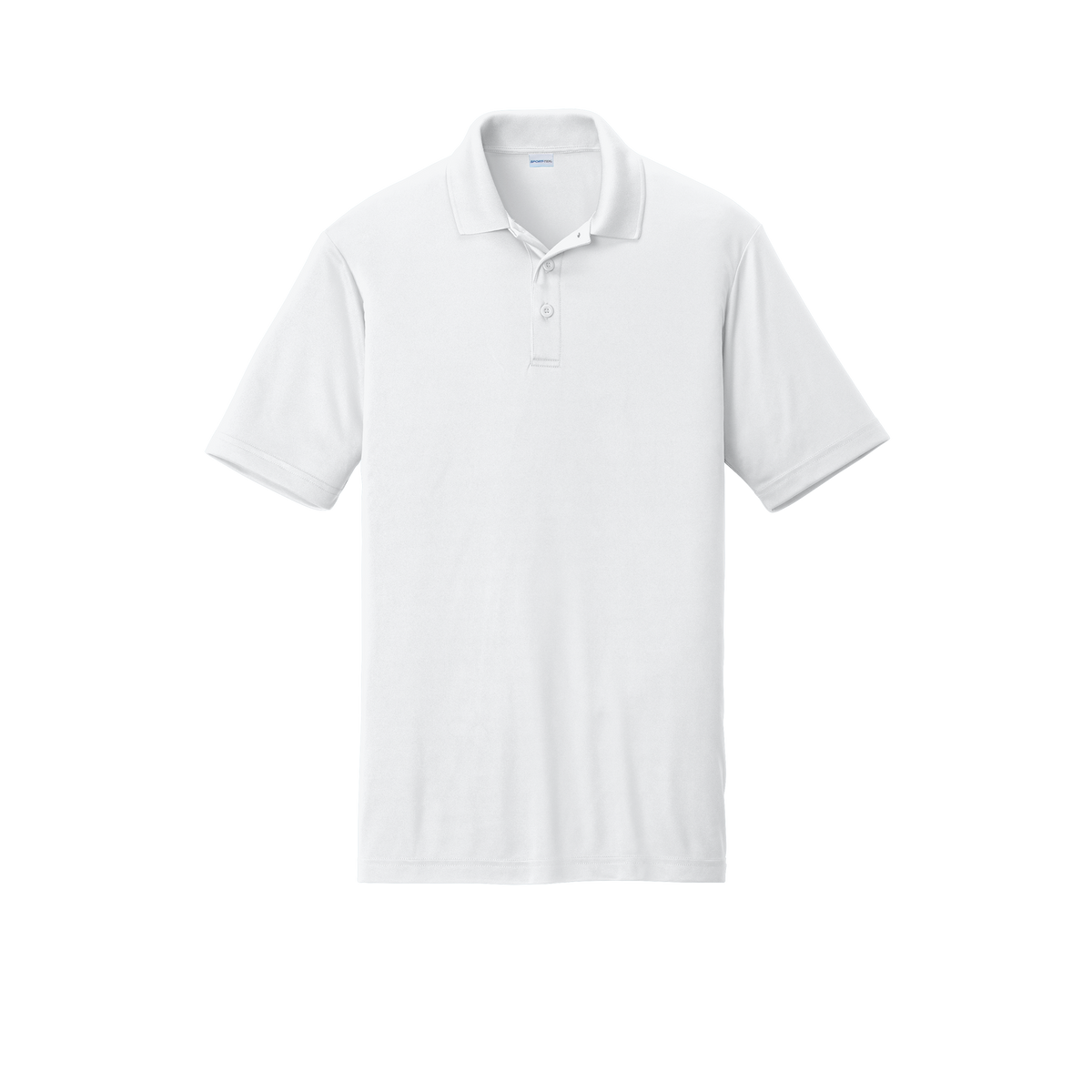 Custom men's Sport-Tek PosiCharge Competitor polo in White, front view