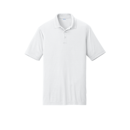 Custom men's Sport-Tek PosiCharge Competitor polo in White, front view