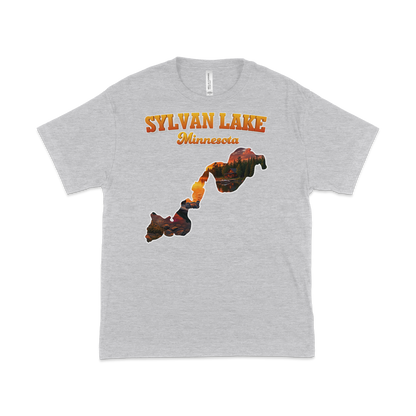 Sylvan Lake design on Heather Grey T-shirt
