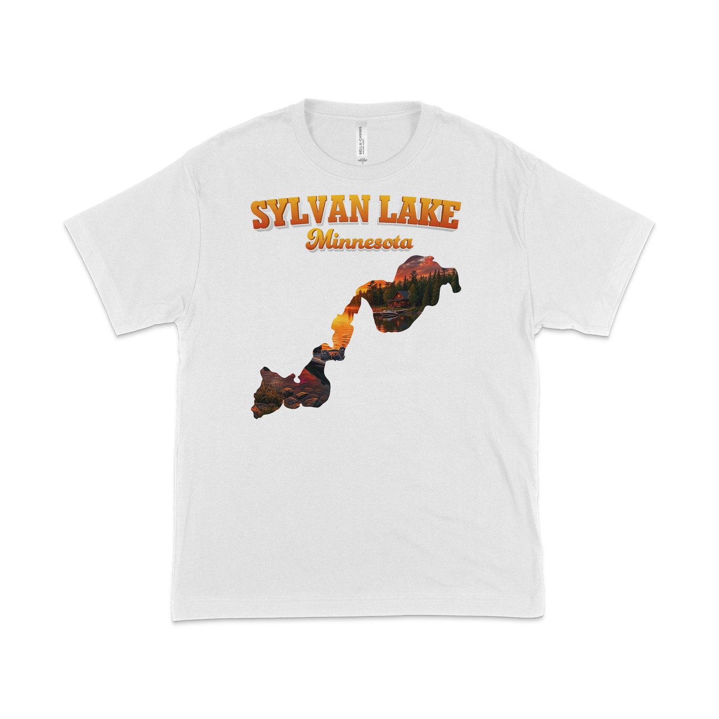Sylvan Lake design on White T-shirt