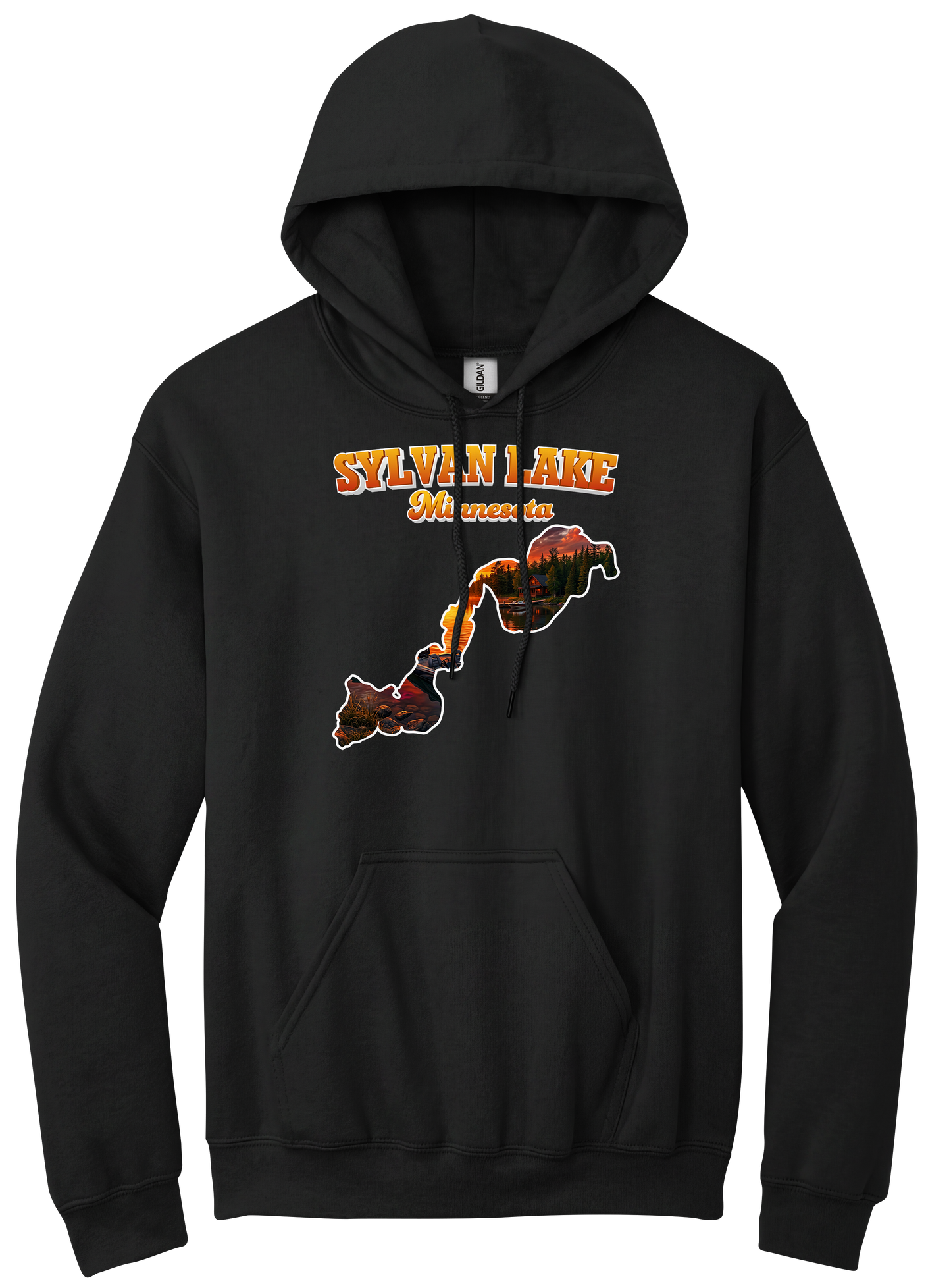 Sylvan Lake design on Black hoodie