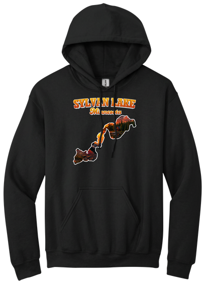 Sylvan Lake design on Black hoodie