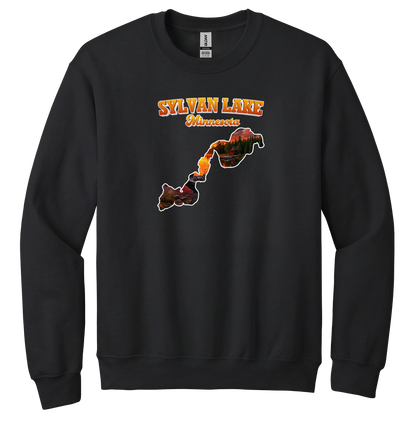 Sylvan Lake design on Black crewneck sweatshirt