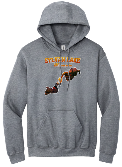 Sylvan Lake design on Heather Grey hoodie