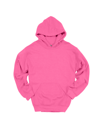 Custom adult Gildan hoodie in Safety Pink