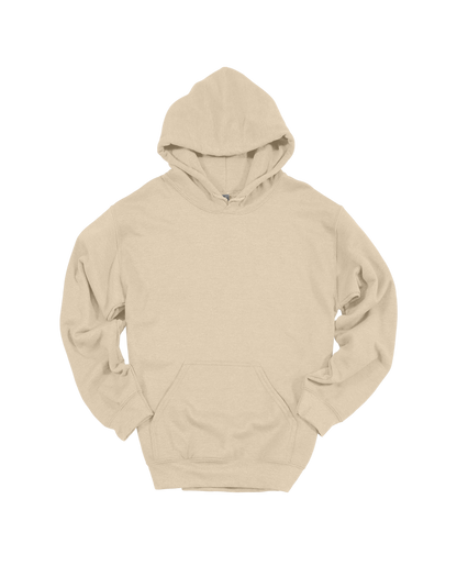 Custom adult Gildan hoodie in Sand