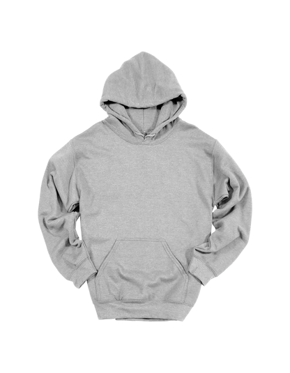 Custom youth Gildan hoodie in Sports Gray