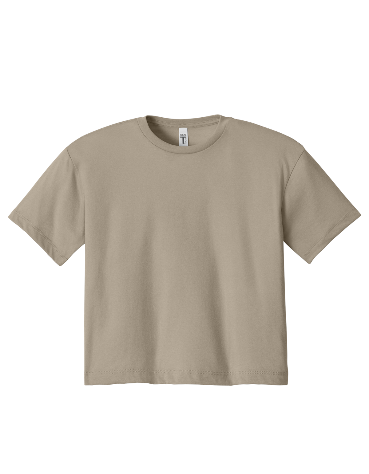 Custom women's Next Level crop T-shirt in Tan, front view