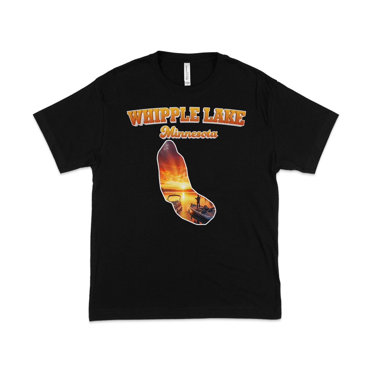 Whipple Lake design on Black T-shirt
