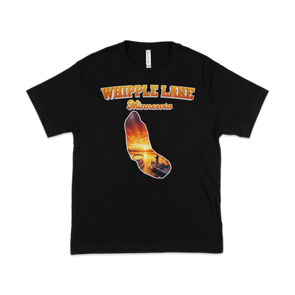 Whipple Lake design on Black T-shirt