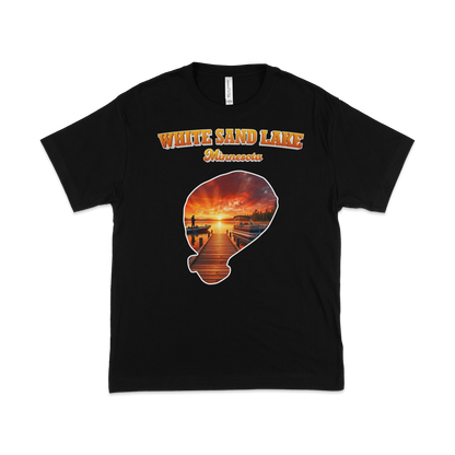 White Sand Lake design on Black T-shirt