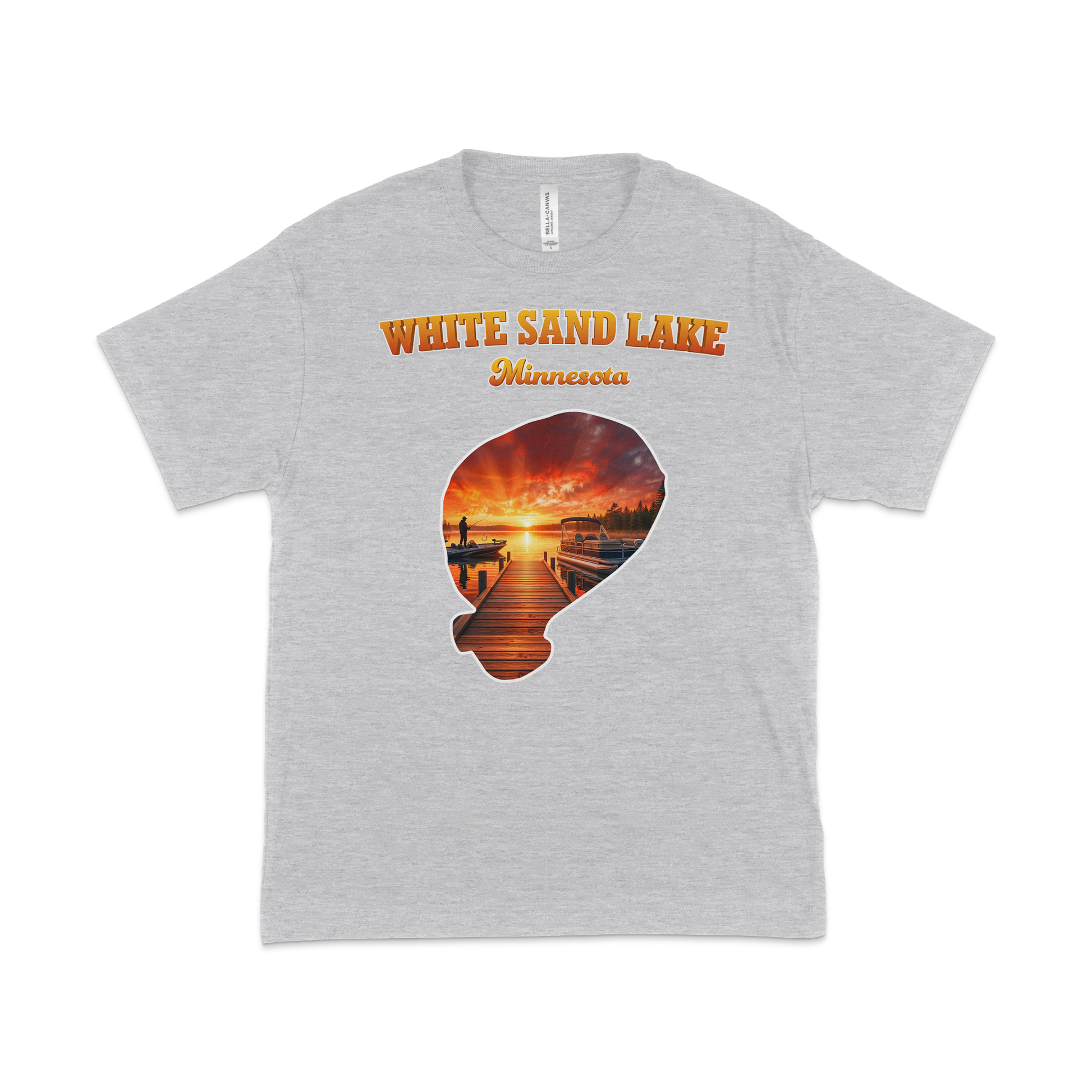 White Sand Lake design on Heather Grey T-shirt