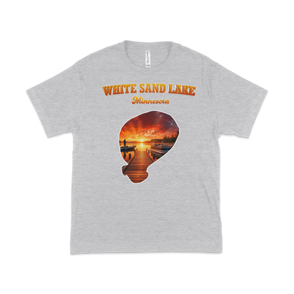 White Sand Lake design on Heather Grey T-shirt