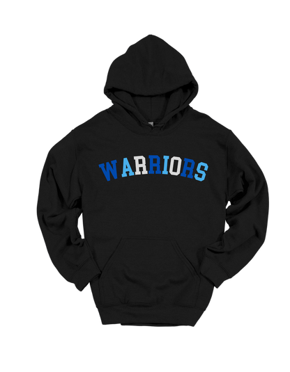 Warriors Arched design on Black hoodie