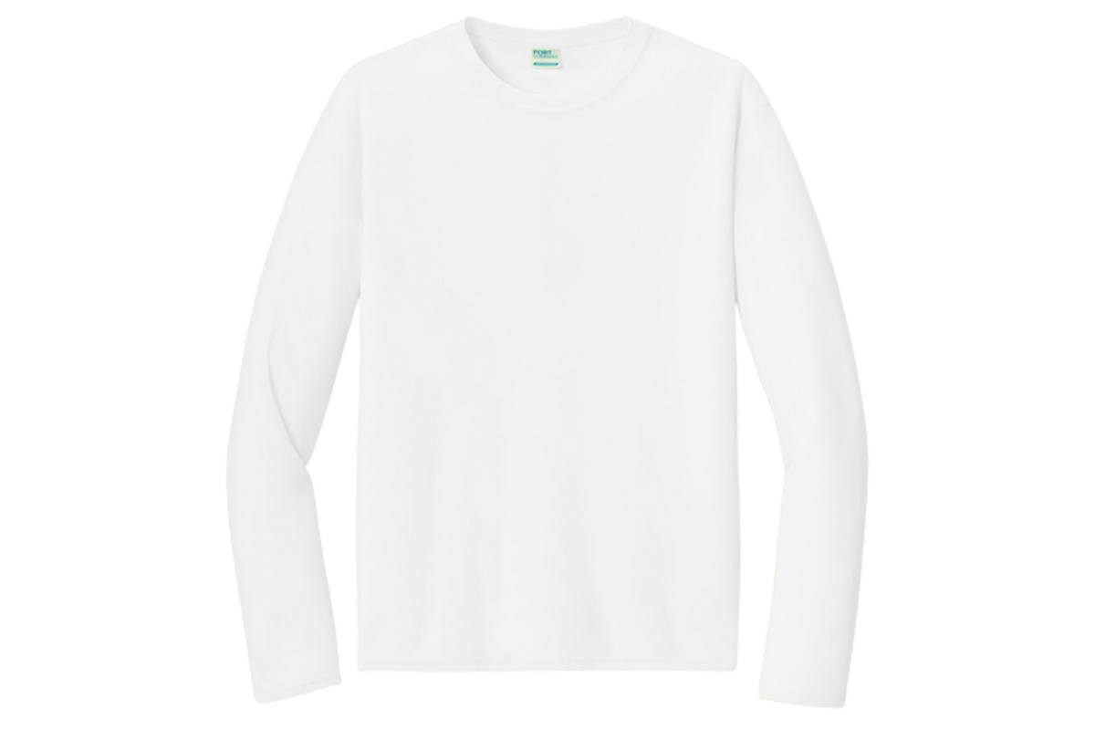 Port & Company performance long-sleeve shirt in White